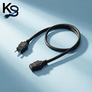 Power Cord Male/Female Ends 15A Rated Industrial Equipment Extension Cord SJTW Wire C17 End IP20