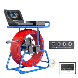 100 Meters Industrial Pipeline Endoscope Inspection System 9MM Cable 10 Inch Mini Sewer Camera Outdoor 512HZ CMOS Waterproof