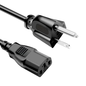 1.8M 18AWG Black Power Cord | NEMA 5-15P to C13/C14 | IEC | US-Cert Oil-Resistant for Industrial Equipment & Lab/CPAP Machines