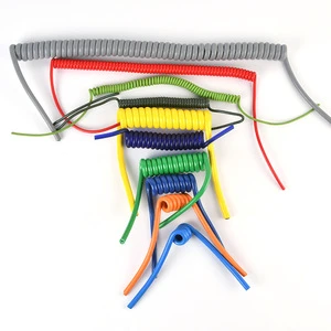 High Flex PUR Spiral Spring Cable, Retractable Coiled Power Wire for Robot & Automation Equipment