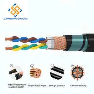 RVVSP 4x0.75mm Stranded PVC Shielded Twisted Pair Cable with Oxygen-free Copper for RS485 Profibus CAN Bus Control Signal