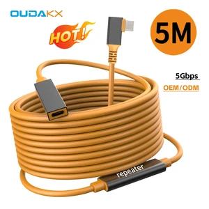 Wholesale 16FT 5M USB C Male to USB C Female Data Cables Right Angle OEM Active Tether Cable for Camera Photoghy Hard Drive PC