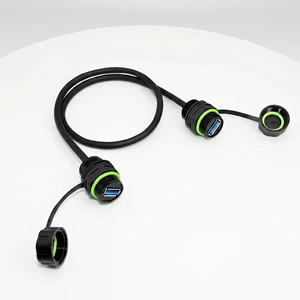 IP68 Waterproof USB 3.0 Panel Mount Connector M20 5Gbps High Speed Industrial Extension Cable for Outdoor Camera & Machinery