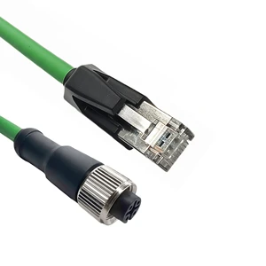 Hot Sale Industrial Aviation Ethernet M12 a CODE RJ45 Connector IP67 Rated CAT6E Copper Core Network Cable for Motorcycle