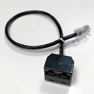 YBO Cat5e UTP 8P8C RJ45 Ethernet Adapter Cable 1 Male-to-2 Female 0.3M Network Expansion Patch Cord for Telecommunications