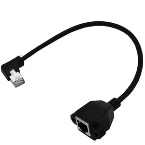 Gigabit 90 Elbow Network Cable Extension Cord RJ45 Broadband Category 6 4-Conductor Pure Copper Male Female Connection Cable