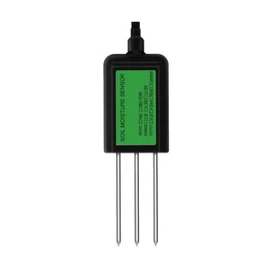 RS485 4-20mA Soil Temperature & Humidity EC & Conductivity Sensor IP68 Rated 3% Precision 0-10000 Us/cm DC4.5-30V 2m Cable