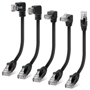 10 Pack 90 Degree Cat 6 Ethernet Extension Cable Indoor Use RJ45 Gigabit Network LAN Patch Cord Multiple Angle Right Angle Cat6