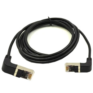 LBT Hot Sale 3ft Right Angle RJ45 Cable Double CAT5E UTP Male to RJ45 Down up RJ45 26awg LAN Network Extension Cable