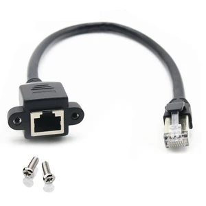 Custom Cat6 Cable Assembly, Rj45 Connector Cable Male Female,Extension Cable With Screw Panel Mount Wire Harness