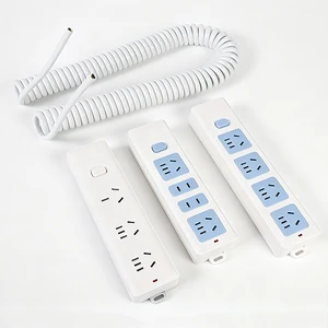 OEM & ODM Custom Coiled Power Strip Ac Power Cable Spiral Coiled Extension Cord for Equipment Supplies