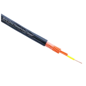 12x0.75mm2 RVV Copper Core Soft Control Cable PVC Insulated Multi-Core National Standard Sheath Wholesale Fiber Optic Cable