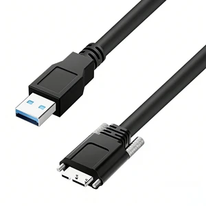 USB 3.0 Machine Vision Cable Type a to Micro B Single Screw Lock, Flexible Stranded Copper Conductor Industrial Camera USB Cable
