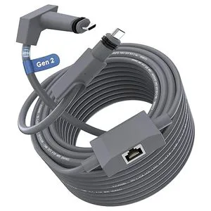 Starlink Gen2 2M Cable with Ethernet Adapter 2 in 1 Ethernet Extension Cable with RJ45 Port Replacement Cable for Starlink V2