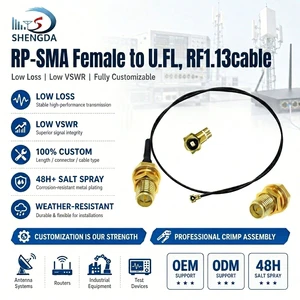 RF1.13 Coaxial Cable RP-SMA Female to U.FL MHF4 WiFi Antenna Extension Cable Bulkhead Mount Pigtail Cable WiFi Adapter