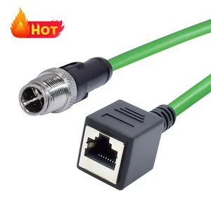 Rigoal Custom M12 8 Pin X-coded Male to Rj45 Connector Industrial Camera Gigabit Ethernet Cable Data Communication