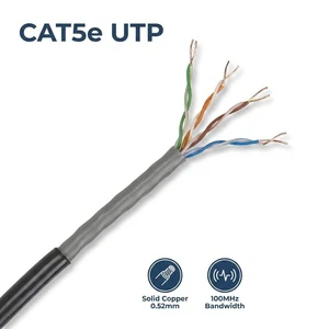 CAT5e UTP Network Lan Cable 0.52mm X 4P Pair Twist Cable Network Solid Copper 24AWG 100MHz Outdoor Waterproof LAN Network Cable