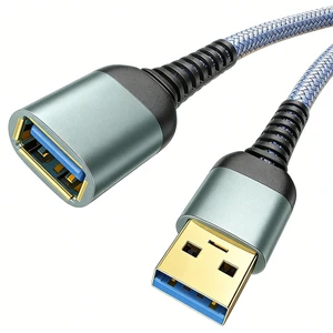 USB Extension Cable 10m 5m 1m 2m 3m Factory Custom USB Male to Female Extension Cable 3.0 3.2 5Gbps Braided Long Extension Cord