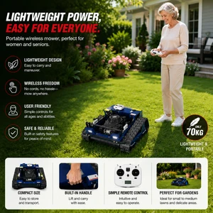 Portable Cordless Lawn Mower with Lightweight Design for Female and Senior Users Garden Weeds Trimming Tasks