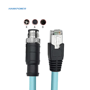 M12 Network Gigabit Cable Industrial Camera Sensor M12 to RJ45 Cat7 4pin 8pin a D X Code Cable