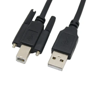 USB2.0 Industrial Camera Printer Data Cable 3A Fast Charging 180 Degree Function Snap-in USB Type B Male with Locking Screw