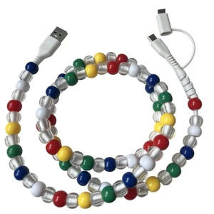 Wholesale Custom Logo Beaded Type-C USB Cable OEM Bulk Fashion Charging Cord for Mobile Phones
