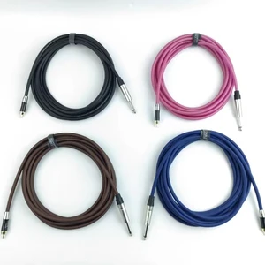 High Quality Customizable Black 1/4 6.35mm PVC Jacket Audio Video Cable 8K RCA Jack Mono Plug Made Pure Copper for Microphone