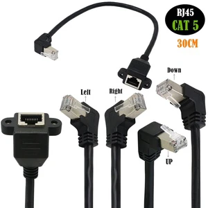 1FT RJ45 Female to Female Screw Panel Mount Ethernet LAN Network Extension Cable OEM Cat 8 Ethernet Cable CAT 5 Sftp Cat 8 20cm