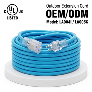 Linsheng UL ETL Listed Factory Heavy Duty Custom Length SJTW NEMA 5-15P/R Outdoor Extension Cord For Home Garden Use