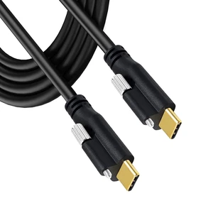 Gold-plated USB C to USB C Cable with Screw Lock Dual Screw Locking Type-C Cable for Industrial Camera Data Transmission