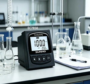 table SUNHO EC7850 Conductivity Meter 5m Sensor Cable IP55 Protection Anti-interference Industrial Circulating Water EC 1 Year