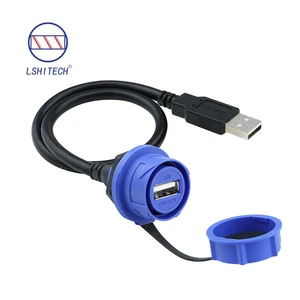 Lshitech High Quality USB Waterproof Female to Male Extension Cable 1.5m-5m Round Rear Nut for Security Camera and Industrial