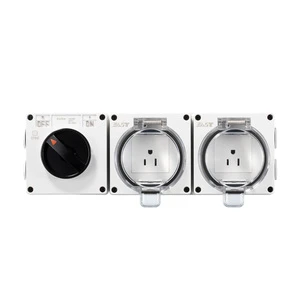 EAST Industrial Grade Australian Standard Socket IP66 Waterproof 2-Outlet Power Box with 1 Switch for Outdoor Rainproof Use 15A