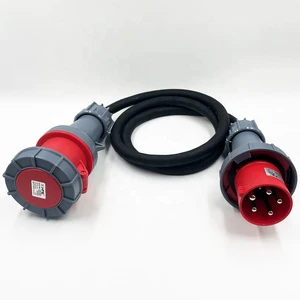 63A IEC60309 5Pin Exteension Cord IP67 Heavy Duty H07RN-F 5G 6.0mm2 Industrial Power Cord