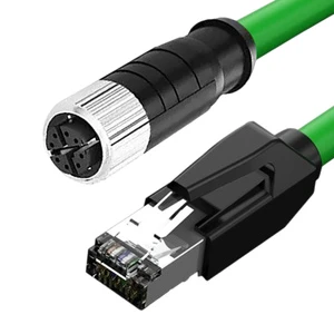 Custom Profinet M12 8pin to Rj45 Male Industrial Camera Cat6 Waterproof Network Cable Premium Communication Cables