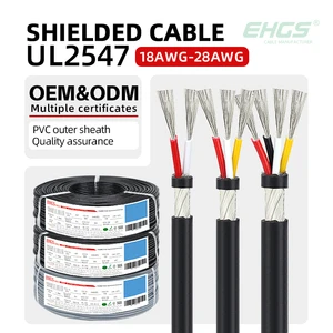 EHGS UL2547 Shielded Multi-Core PVC Cable 300V 80C Tinned Copper Wire for Power Auto Electronic Equipment Signal Control