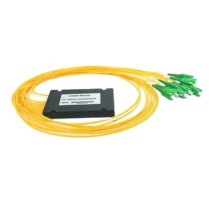 Black ABS 4CH BIDI CWDM Mux Demux System 5G 1470-1610nm Wavelength Yellow SC/APC Connector 1m/Customizable Fiber Cable For FTTx