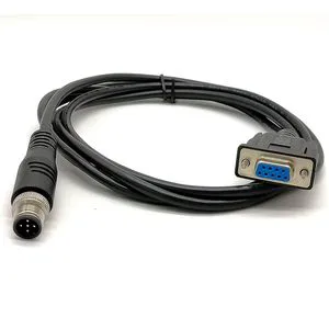 DB9 Male Connector RS232 Serial Extension Cable, DB9 Female to M12 5 Pin Male Network Cable,DB9 Female to M12 Female Cable