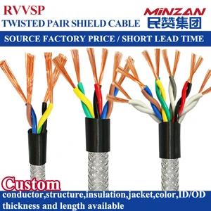 RS485 RVVSP 2 4 6 8 10 Core 2.5mm Shield Twisted Pair Cable Multi Core Copper PVC Flexible Electric Wire RS485 Shielded Cable