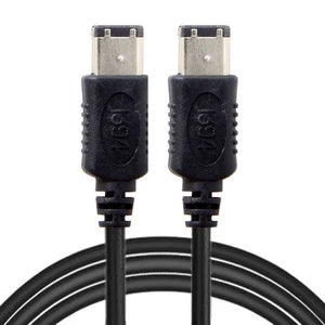 IEEE 1394 6-Pin to 6-Pin Firewire Data Cable 800 Mbps Industrial Camera Cable PVC Jacket Braid Shielding 1.8m for Computer Use