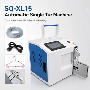 Qilin SQ XL15 Automatic Cable Tie Tying Machine Touchscreen Gold/Silver High for Power Cords Food Bags 40-90mm Diameter 0.6s