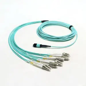 China Supplier MTP/MPO Fiber Optic Cable 24 Strand Multimode 50/125 OM4 Plenum Female-Female Method C
