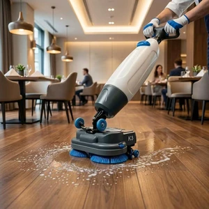 CleanHorse K3 Automatic Mini Commercial and Mop Handheld Floor Scrubber for Healthcare Facility and Clinic Sanitary Floor Washer
