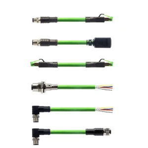 Custom M12 A/D/X Code Socket Connector to RJ45 Ethernet Profinet Cable Male/Female 4Pin/8Pin for Industrial CCD