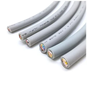 UL2464 3/5/10 Core 0.3 Square Gray 22AWG High Flexible Towing Chain Shielded PVC Insulated Multi-Core Control Cable Solid