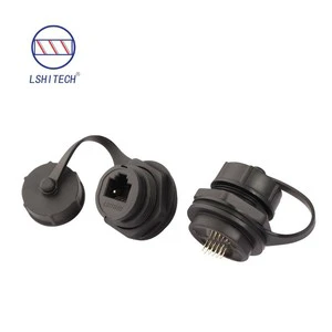 Lshitech IP68 Dustproof Waterproof Nylon Male/Female RJ45 Extension Cable 0.1-1m Connector for Industrial and Home Networking