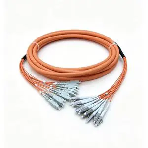 OEM High Voltage Power Cable LC/SC/ST/FC To LC/SC/ST/FC 12-Fiber Multi-Mode Outdoor Armored Breakout Fiber Optic Patch Cord