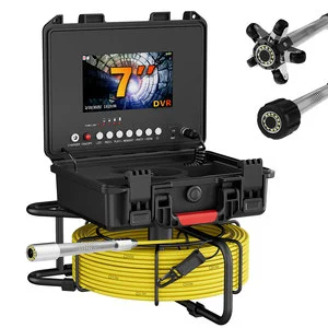 23MM 7-Inch Sewer Pipe Inspection Mini Camera 20M Cable 5MM Diameter Drain Industrial Endoscope H.264 Night Vision Analog Camera
