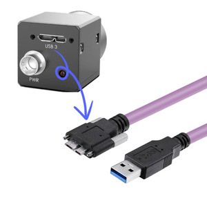 USB3.0 Industrial Camera Cable Harness Brass Housing IP67 Rated PVC Insulated Power Camera Line for Machine Vision
