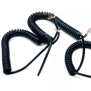 High Quality Custom 4x24AWG Stranded PVC Spiral Coiled Industrial Cable for Tour Bus Microphone Audio Extension